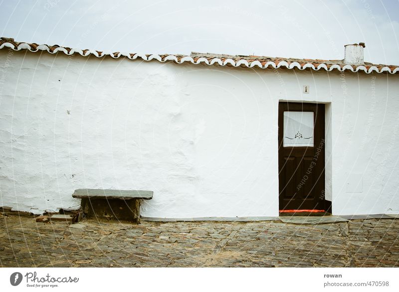 bench Village House (Residential Structure) Detached house Hut Manmade structures Building Architecture Wall (barrier) Wall (building) Facade White Bench Sit