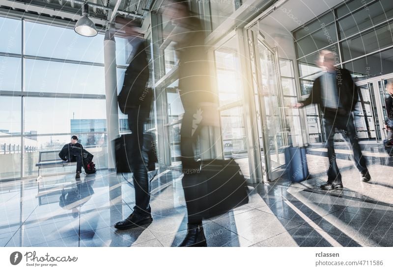 Blurred people in business center congress exit seminar economy visitors cologne travel future hostess concept show frankfurt corridor germany entrance hall