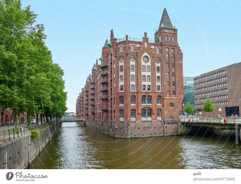 Hamburg in Northern Germany hamburg germany elbe canal water promenade culture tradition summer sunny architecture fleet brooksfleet speicherstadt