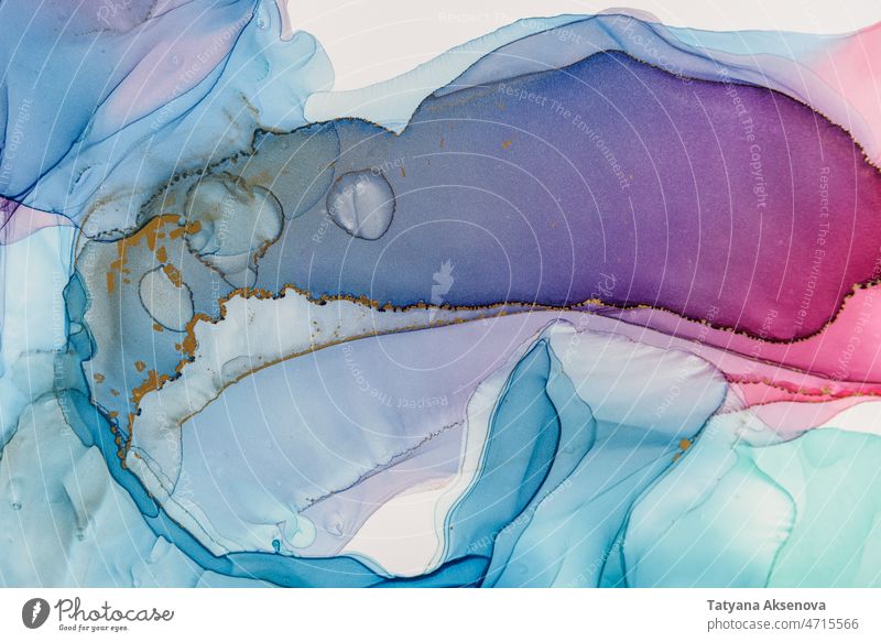 Abstract alcohol ink background abstract liquid flow wave fluid paint artistic splash texture wallpaper gold creative marble blue color effect colour dye smoke