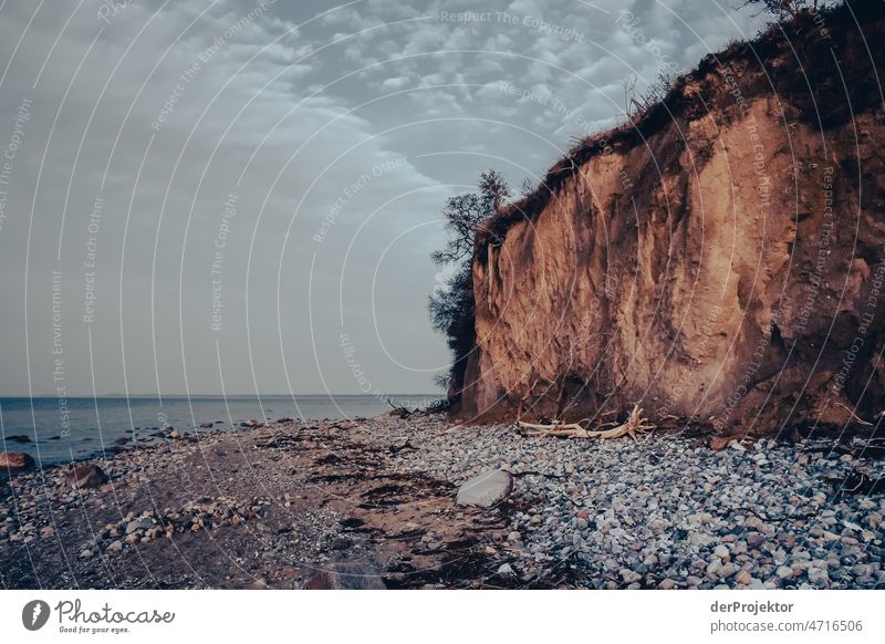 Steep coast on Hiddensee Panorama (View) Long shot Central perspective Deep depth of field Sunbeam Sunlight Day Light Copy Space middle Copy Space right