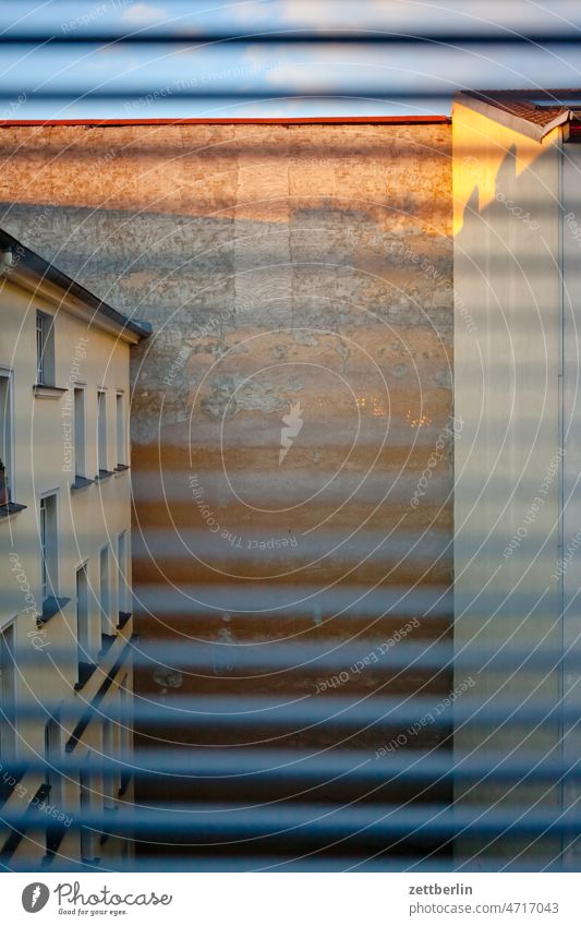 Backyard in Kreuzberg with blinds City life Evening Berlin Germany Twilight Facade Window Building Capital city House (Residential Structure) Life voyage