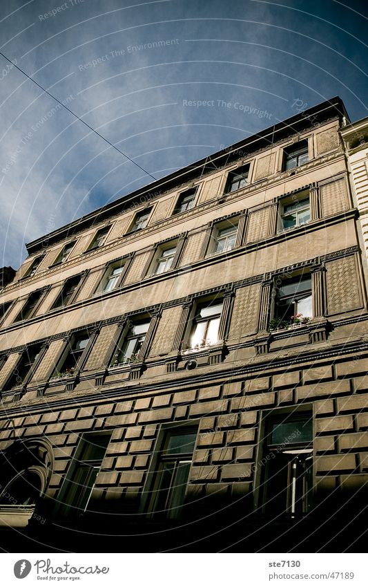 Building in Prague Window Moody Tall high heaven Sky