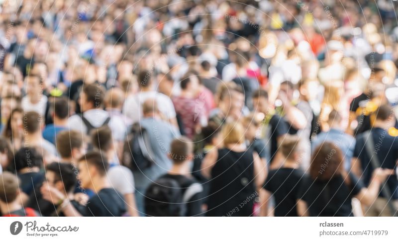 Abstract defocused crowd of people congress exit seminar visitors cologne travel future business concept frankfurt germany blurred shopping architecture group