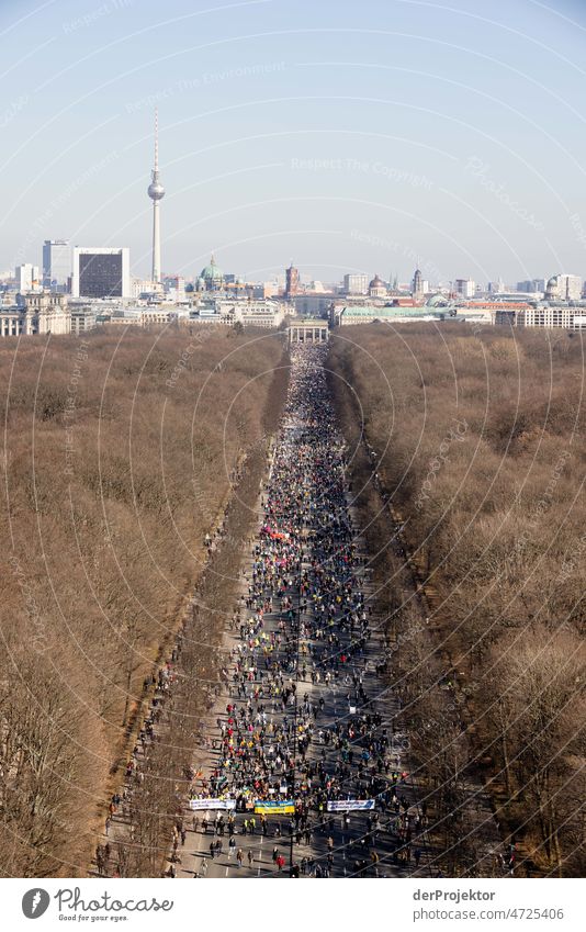 Peace demonstration against the Ukraine war in Berlin Berlin Centre Abstract Capital city Copy Space right Copy Space left Copy Space bottom Copy Space top