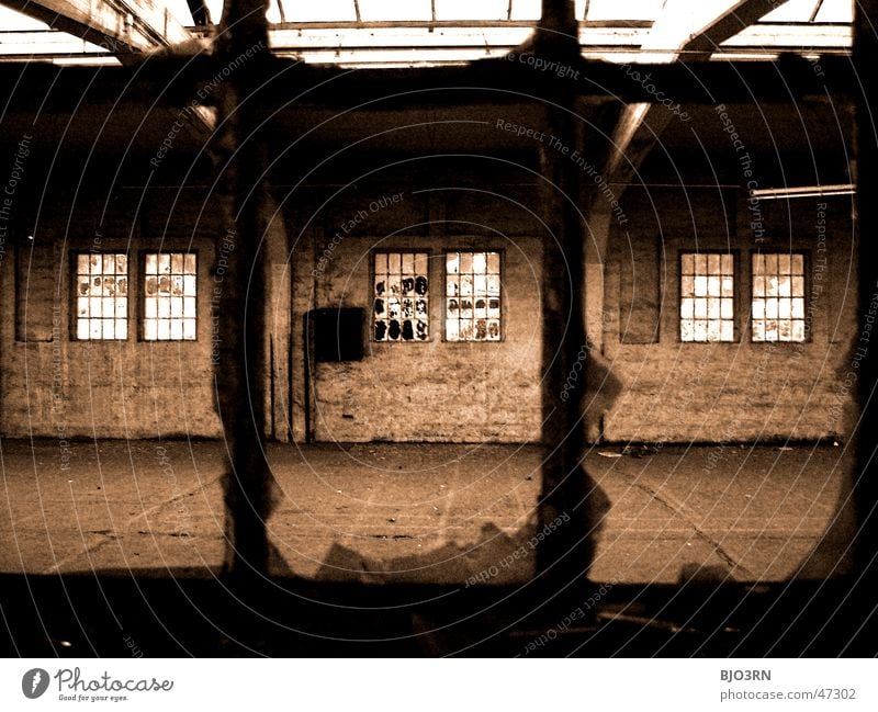 the lost #02 Factory Building Window Shard Broken Dark Creepy Loneliness Wall (barrier) Exterior shot Train station güthernahnhof vacant Window pane