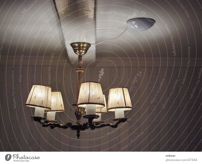 Lamp in the light Ceiling light Light Room Wallpaper Country house Lighting Blanket Bright