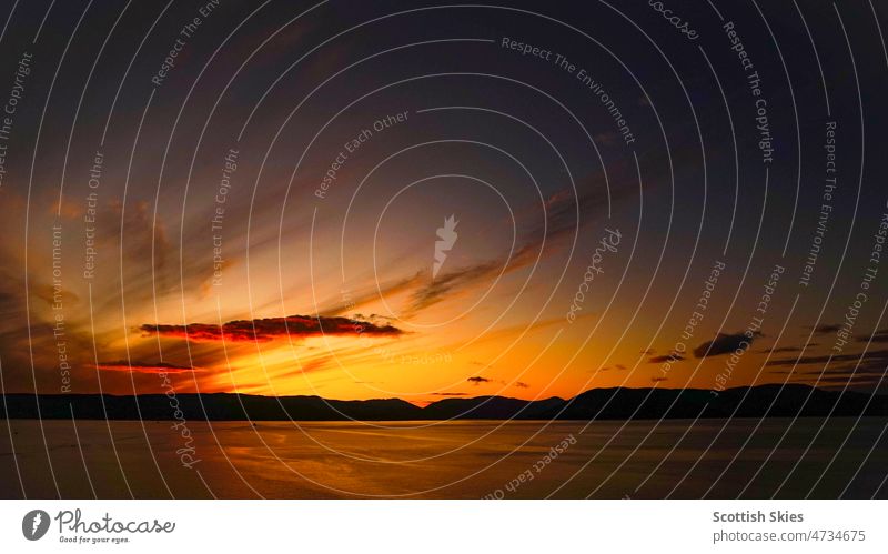 Golden Hour River Sunset, Clyde Estuary, Scotland. dramatic Scotlands landscape sea loch golden hour sunset view dusk scenic sunset Scottish scenery light