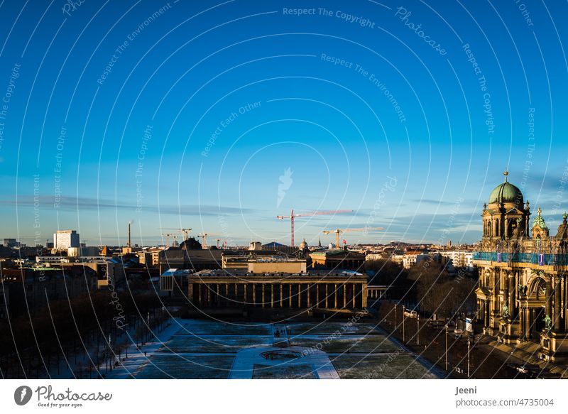 Cold pleasure garden Berlin Capital city Tourist Attraction Pleasure garden Humboldt Forum Berlin Cathedral Dome Architecture Panorama (View) Overview