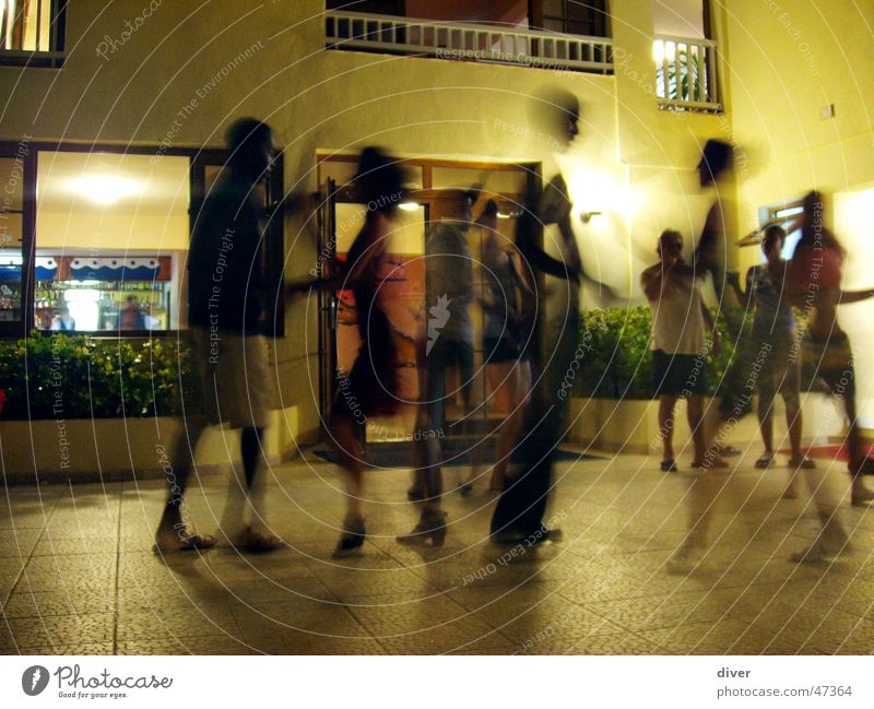 salsa fever Salsa Dance Dance event Cuba Night Party Couple Human being Movement Joy Outdoor festival Long exposure Party goer