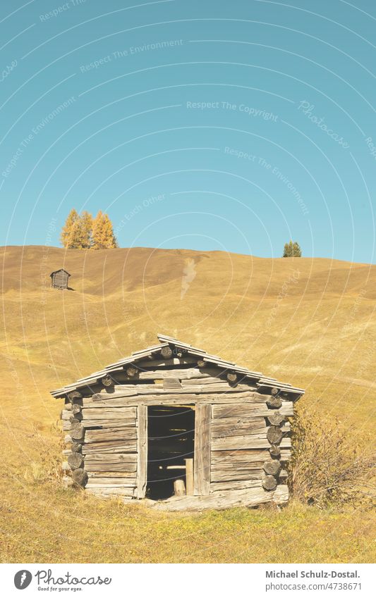 Alpine hut in summer South Tyrol mountains Alps Clouds alpine panorama Dramatic Idyll idyllically Moody hike hill clouds dramatic mood sky Alpine pasture Hut