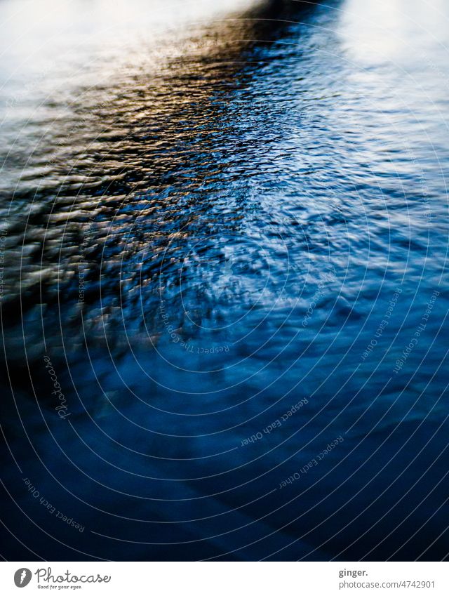 Rhine water (Lensbaby) Water Nature Reflection in the water Surface of water Colour photo reflection Exterior shot Calm Environment River Water reflection