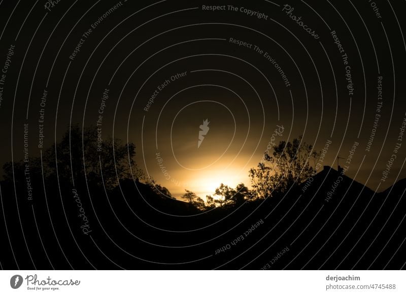 A new day begins. The sun still appears as a small stripe on the horizon. Sunrise Sunrise - Dawn Exterior shot Colour photo Deserted Nature Sky Morning