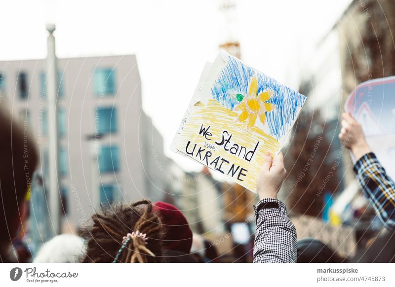 We Stand with Ukraine – Demonstration against the war of aggression Russia against Ukraine Baltic States Cold War Donbas EU East Europe International law Kiew