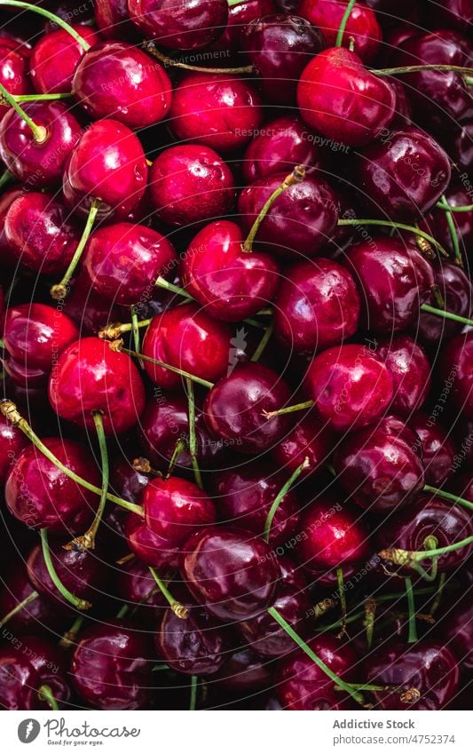 Close- up bright cherries cherry fresh berry ripe natural food bunch organic fruit vitamin lumber composition raw sweet product pile bio botany full vegan