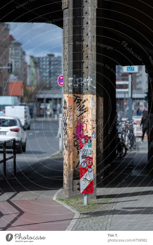 a pier of the Yorck bridges Schöneberg Bridge Berlin cycle path Deserted Town Downtown City Capital city Architecture Exterior shot Germany Manmade structures