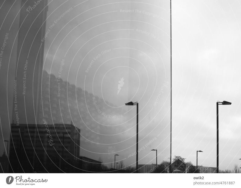 grey zone Panorama (View) reflection urban Shop window Pane Modern architecture Glass Town Glas facade Structures and shapes Building Window Mirror Detail