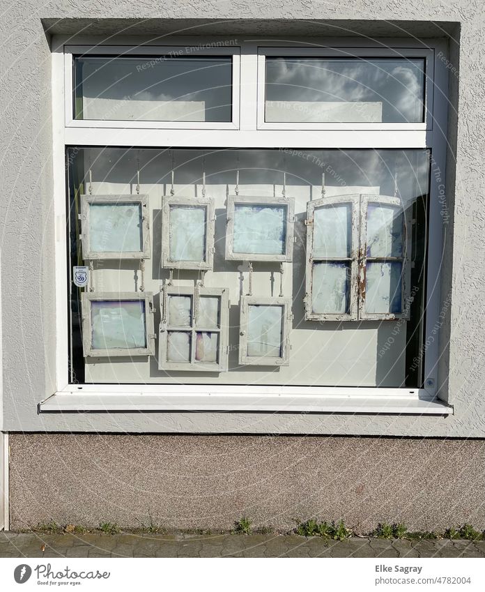 Windows 2 + Deserted Architecture House (Residential Structure) Exterior shot Colour photo Day Wall (building) Town Gloomy Old Decline Transience Past Change