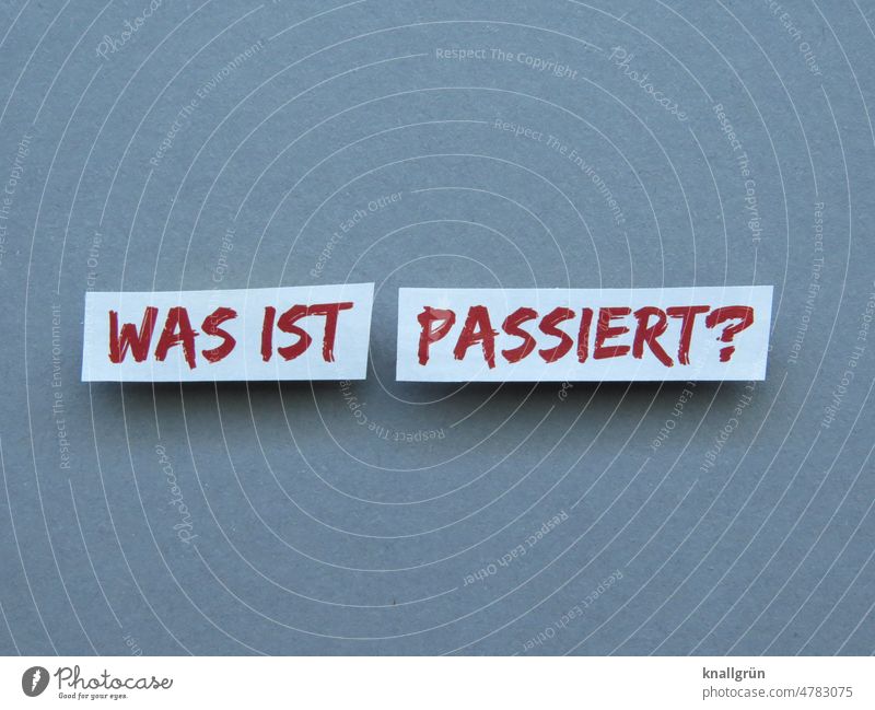 What happened? Ask Question mark Perplexed Concern Irritation Insecure Puzzle Curiosity Characters Deserted Neutral Background Studio shot Signs and labeling