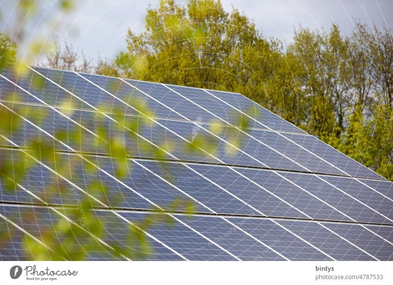 large photovoltaic system on a roof. Expansion of renewable energies photovoltaics Renewable energy Solar Energy Energy generation Solar Power Solar cells