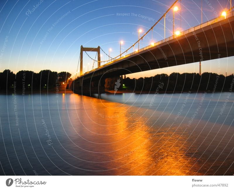 Mühlheimer Bridge Cologne Twilight Light Long exposure Zoo bridge Evening reflection Rhine