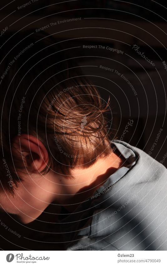 reflecting sunlight on neck and hair reflection Sunlight Shadow Light Child Reflection Dark