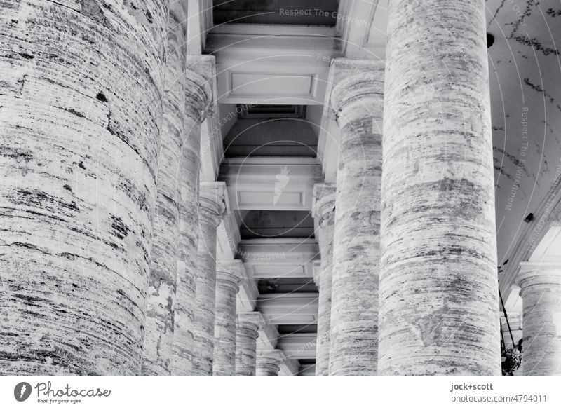 Colonnade in Doric order Colonnades Rome Vatican City Tourist Attraction Peter's square Italy Column Corridor Historic Architecture Stone Many Border Row