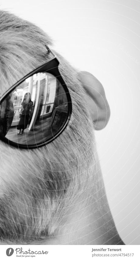 The child in you Sunglasses muck about fun Eyeglasses Child Black & white photo Indoor