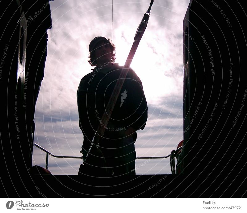 View into the sky Sailing Rear light Man Cold Watercraft Sun Shadow