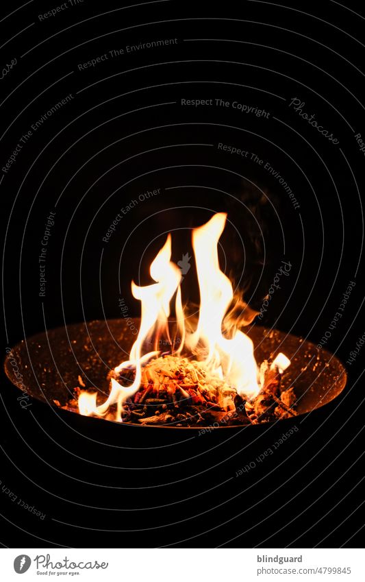 fire bowl romantic Summer Garden Embers Fire Blaze Spark Hot zealous Fireplace Wood Glow Dangerous Firewood Flame Orange Warmth Dark Light Energy