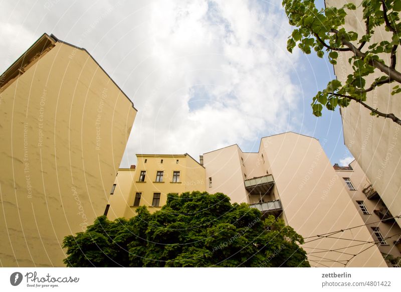 Backyard ensemble again Old building on the outside Berlin Fire wall Office Germany Facade Window Building Capital city House (Residential Structure) Sky