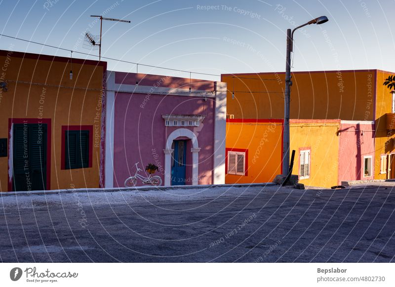 View of the Linosa house italy linosa island colorful colored nature building exterior outdoors sicily no people safety touristic scenery tranquility trip