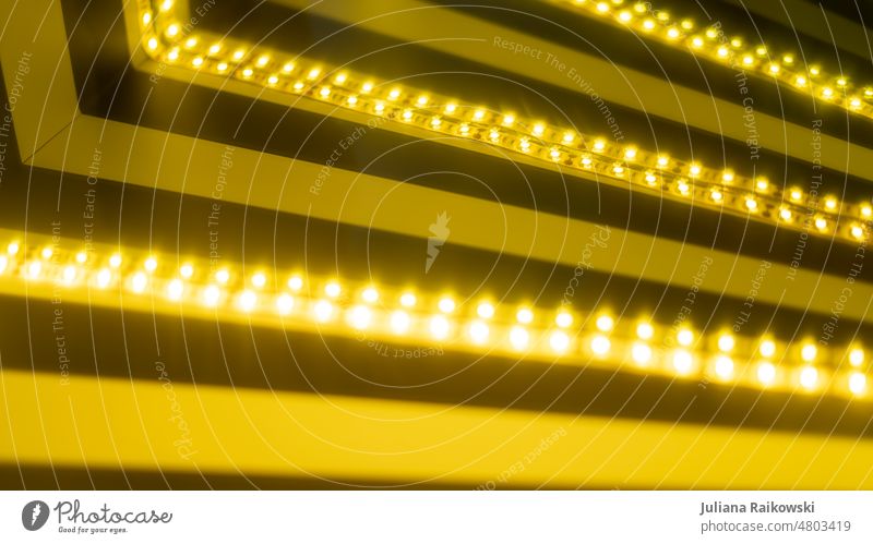 Yellow LED lights in strip atmospheric Colour photo Lighting Illuminate Fairy lights Light (Natural Phenomenon) warm Moody Decoration Studio shot Atmosphere