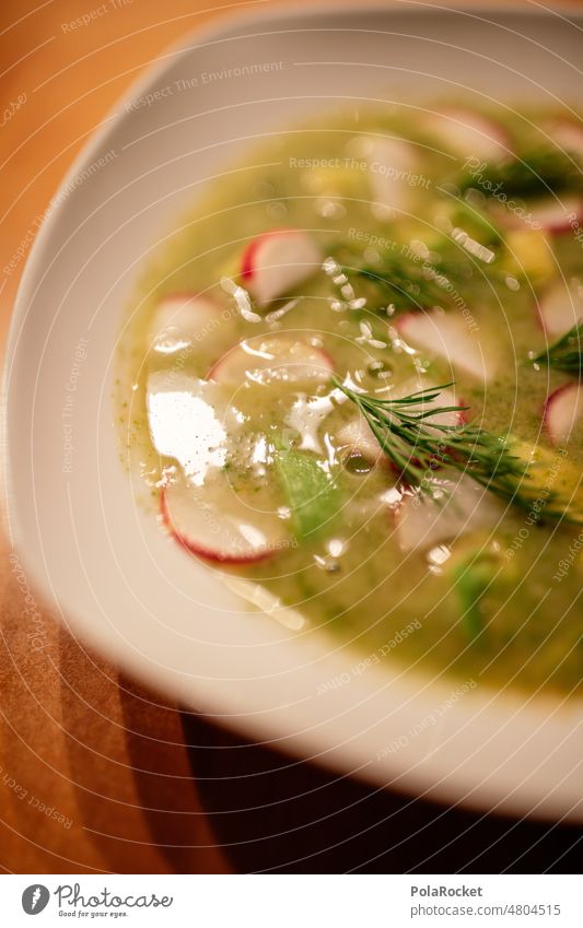 #A0# Radish soup with avocado and dill Avocado Dill Delicious Eating Cooking Vegan diet vegan alkaline Vegetarian diet vegetarian Colour photo Organic produce