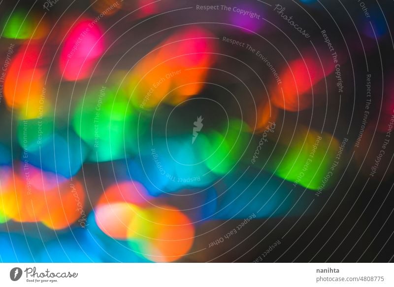 Abstract and pattern background in intense rainbow light colors neon bokeh colorful digital lines abstract fluor iridiscent multi colored shapes led energy