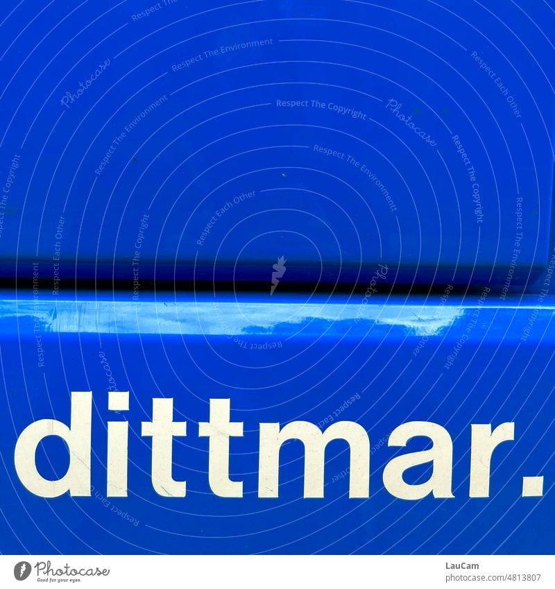 Dittmar - a sympathetic first name Name Word White Blue Sign Characters Letters (alphabet)