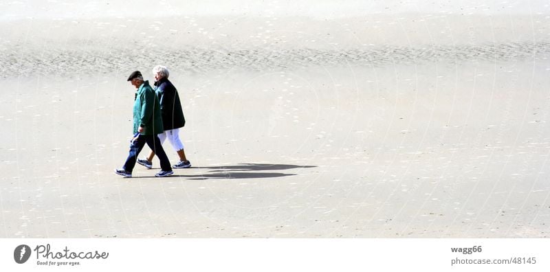 alone at last! Beach Together Long Ocean Couple walking Loneliness Shadow Sand In pairs