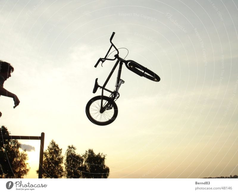 BMX throw Evening sun Sports BMX bike Throw Funsport