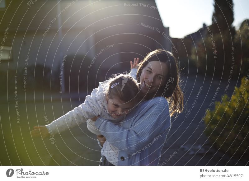 Young mother playing with her daughter Mother Daughter Parents Laughter Smiling Joy Happy Family & Relations 5 years old happy child Infancy fortunate glad