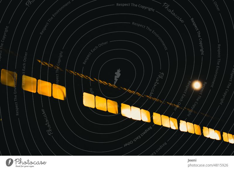 Night light atmosphere at the railroad station Moon Lighting Town Berlin Schönhauser Allee Underground Commuter trains Train station Visual spectacle
