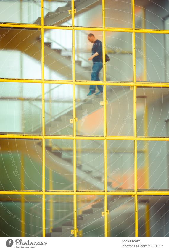 [hansa BER 2022] down the stairs with caution Staircase (Hallway) Stairs Architecture Downward Structures and shapes Silhouette Hansa Quarter Berlin