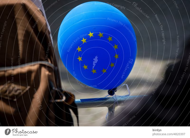 Europe - balloon, balloon in blue with yellow stars EU Balloon European Union Blue European balloon Symbols and metaphors Helium rail pro europe Europe symbol