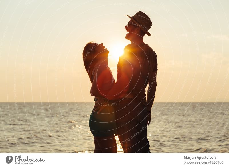 Man enjoying sunset at the beach Khalkidhiki halkidiki Chalkidiki seaside coastline Coast Beach Beach vacation Vacation & Travel Vacation mood travel