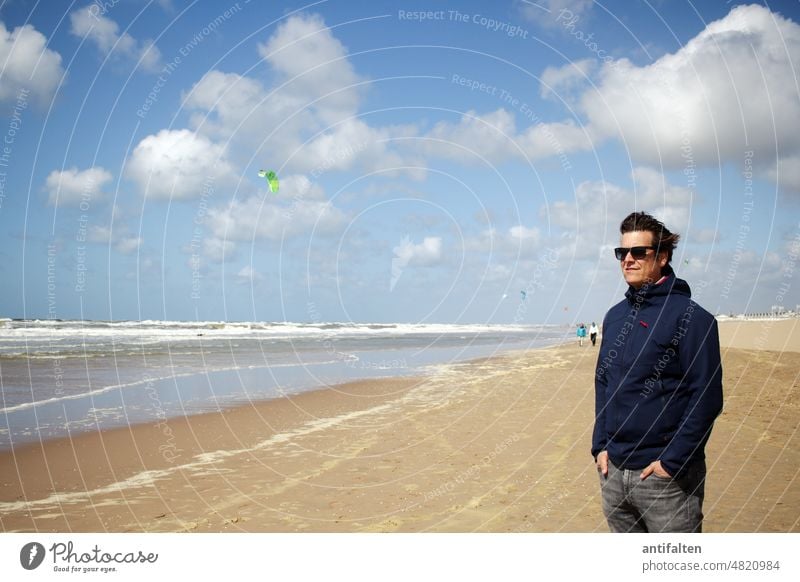 Katwijk aan Zee III Ocean North Sea Horizon Water Sky Blue Exterior shot Colour photo Waves coast Nature Landscape Beach Vacation & Travel Far-off places Day