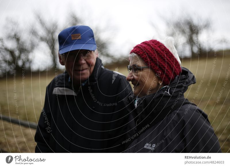 Senior couple on the road senior couple Senior citizen Retirement Man Woman Couple Smiling Love Happy Old superannuated Happiness Healthy enjoying Joy Mature