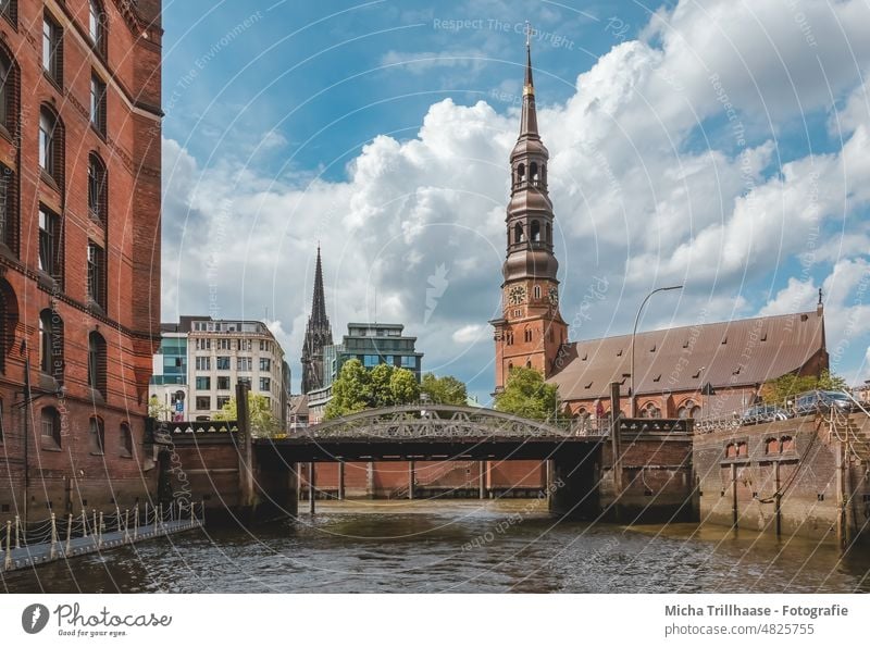 Hamburg Speicherstadt storehouse city Fleet Building Architecture Bridges World heritage Brick facade Town travel City trip vacation Old warehouse district