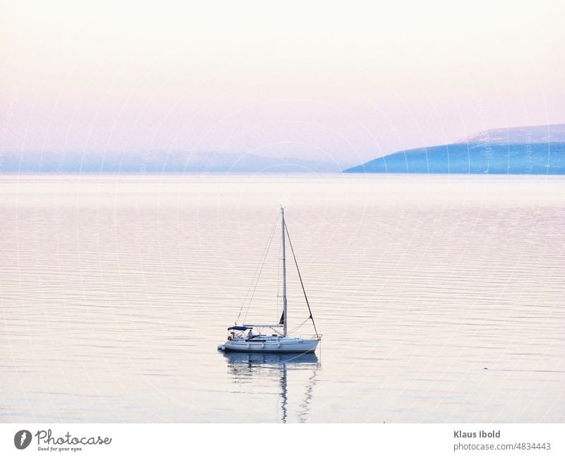 Sailboat in the bay of Makarska, Dalmatia Croatia Landscape Ocean nature travel Vacation & Travel Sky coast Water Adriatic Sea Travel photography