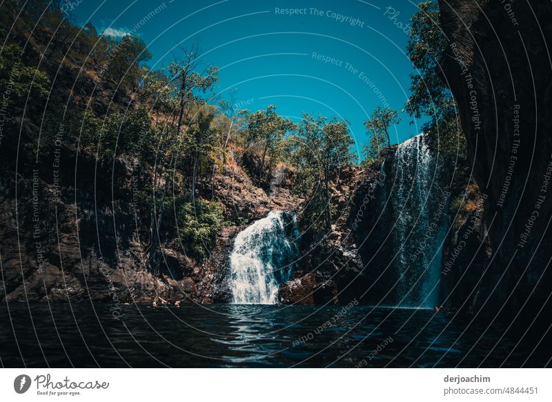 Bathing under the waterfalls. Florence Falls. A nature pool Summer Water Blue Vacation & Travel Wet Colour photo Tourism Summer vacation Reflection Sunlight