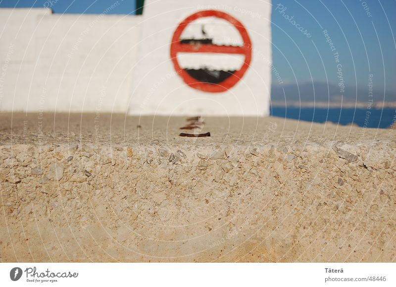 bathing prohibited Ocean Prohibition sign Wall (barrier) Stairs Water