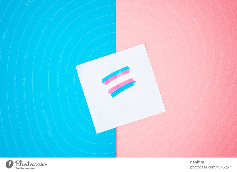 Simple image about trasgender and transsexual flag against blue and pink background transgender identity individuality social sexuality non binary queer theory